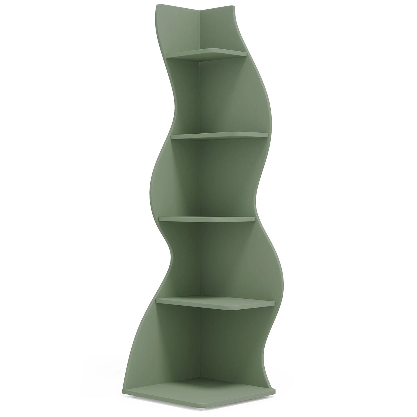Tribesigns Modern, Wavy 5-Tier Wall Corner Bookshelf