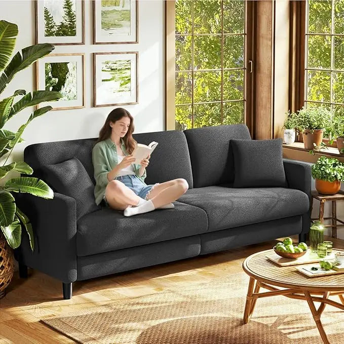 83" Teddy Fleece Loveseat with Tool-Free Setup