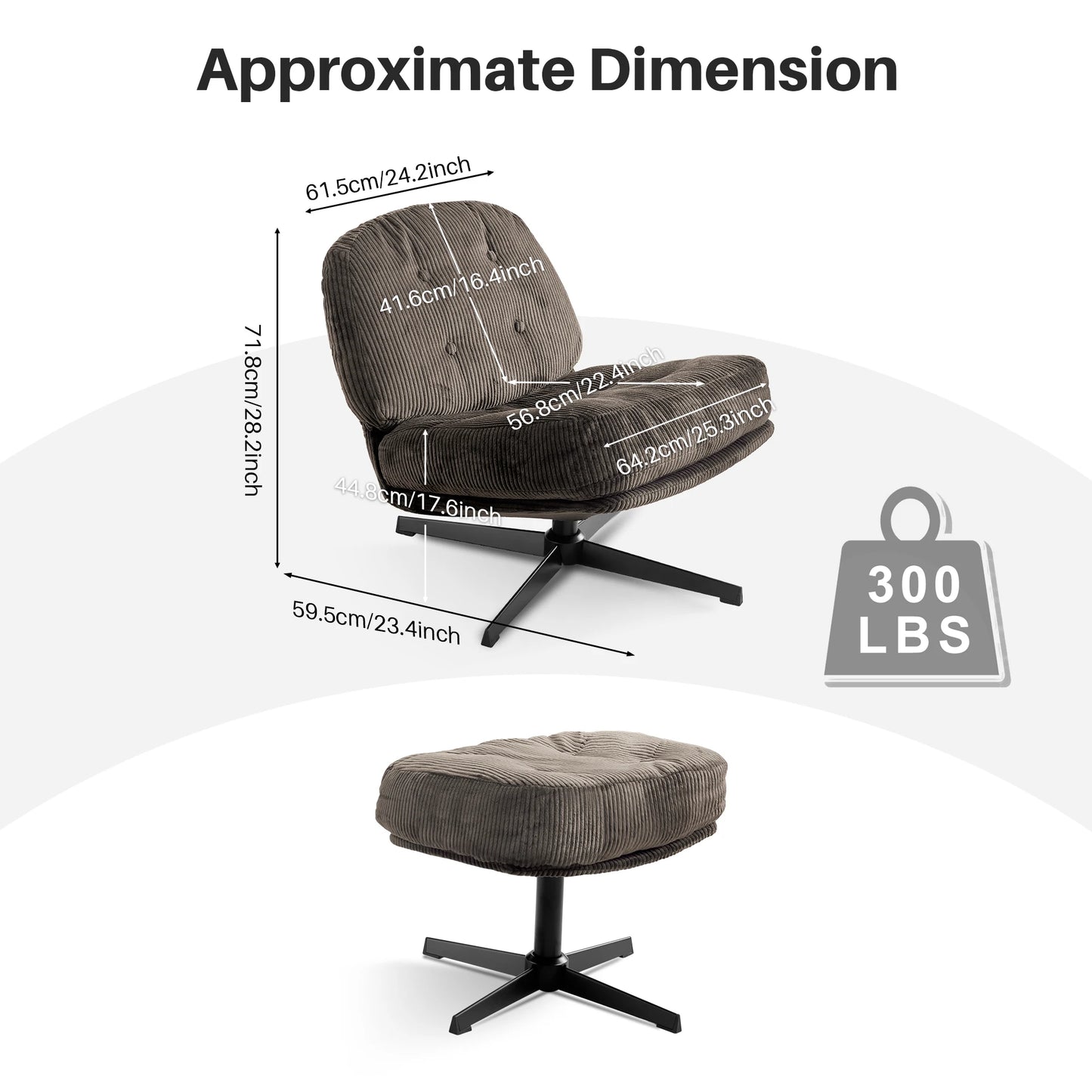 Redlife Modern Foldable Swivel Accent Chair (360° Swivel)