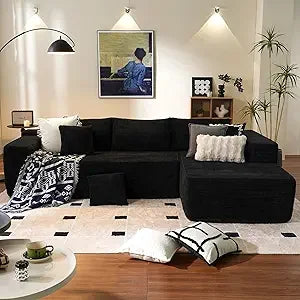 Modern 104" L-Shaped Cloud Sectional Couch with Deep Seats
