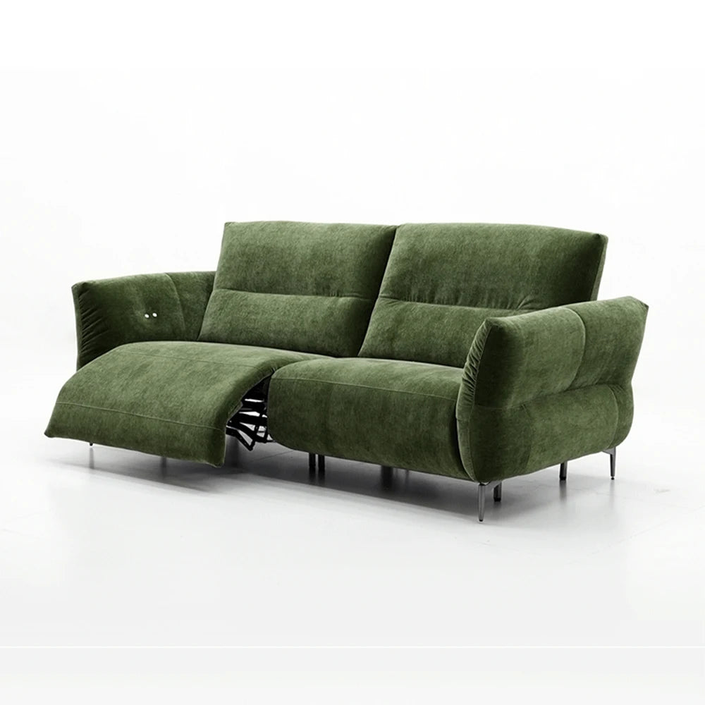 Modern Electric Genuine Leather Recliner Sofa with Footrest