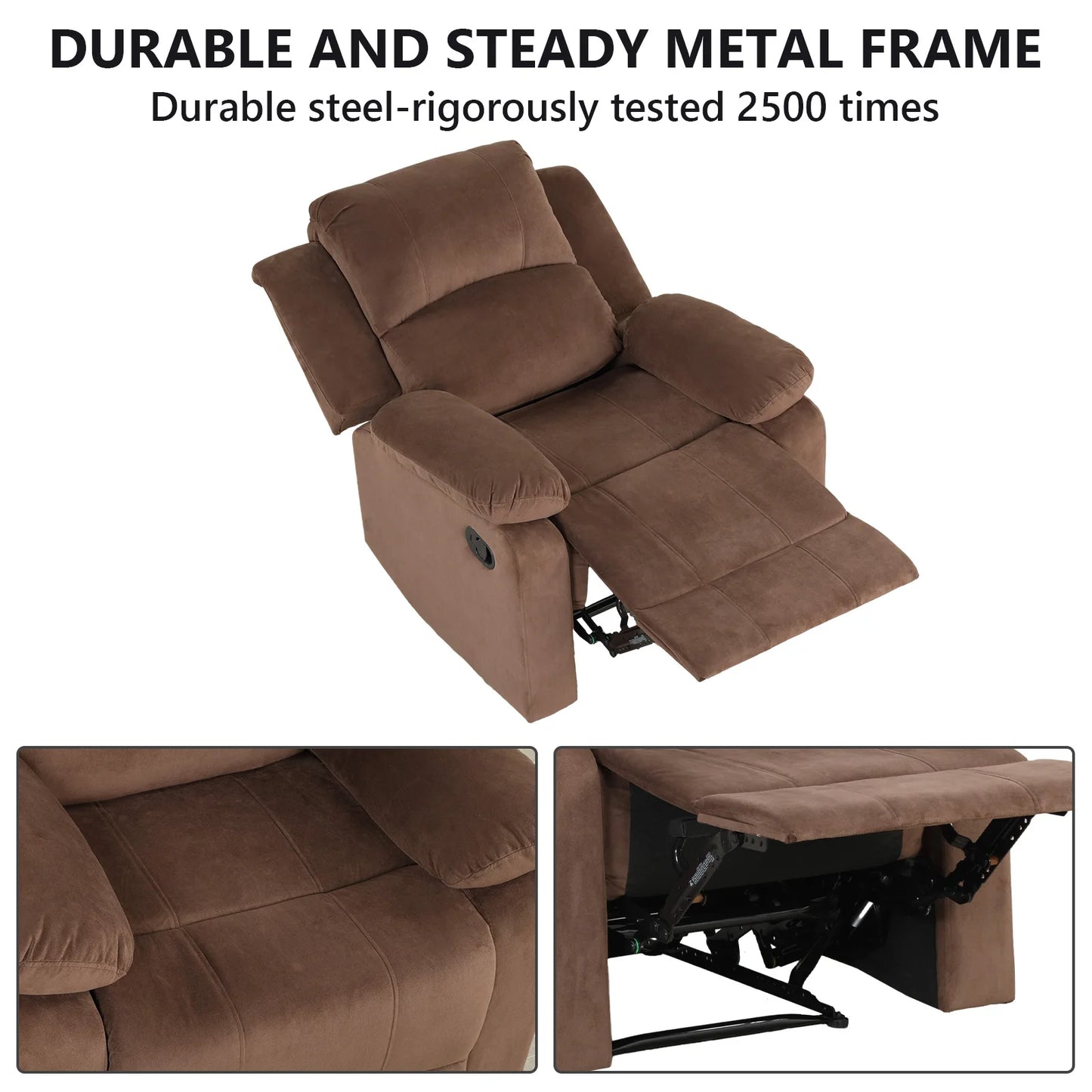 Fabric Upholstered Manual Recliner