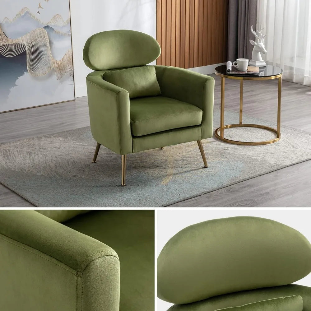 Modern Accent Upholstered Barrel Chair Set of 2