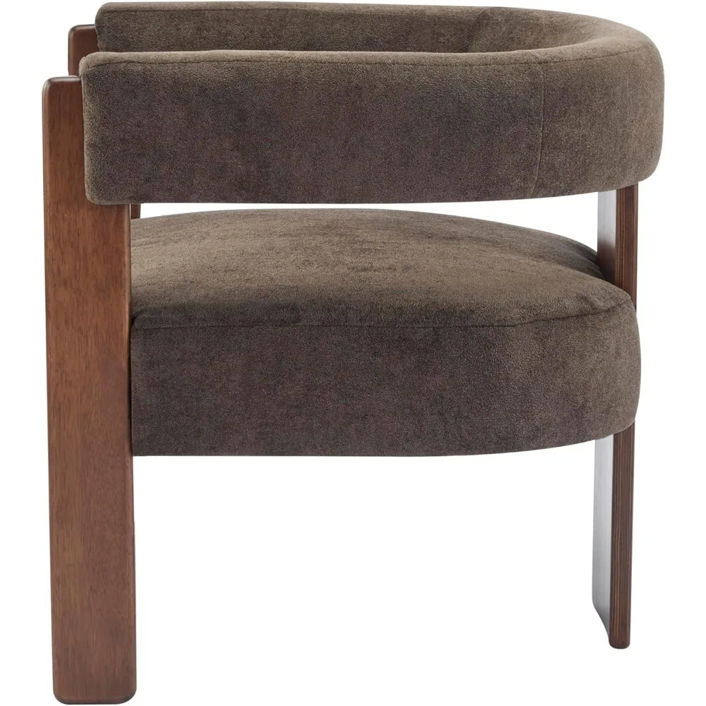 Modern Wooden Frame Velvet Accent Chair by Christopher Knight Home