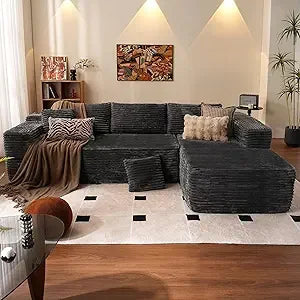 Modern 104" L-Shaped Cloud Sectional Couch with Deep Seats