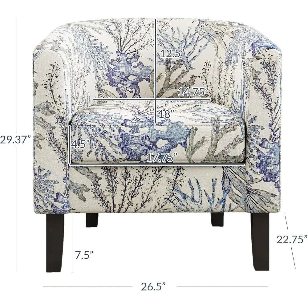 Linen Accent Barrel Chairs, Set of 2