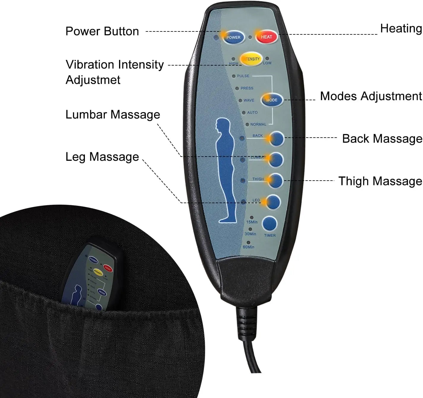 Massage Swivel Rocker Recliner with Heat and Vibration