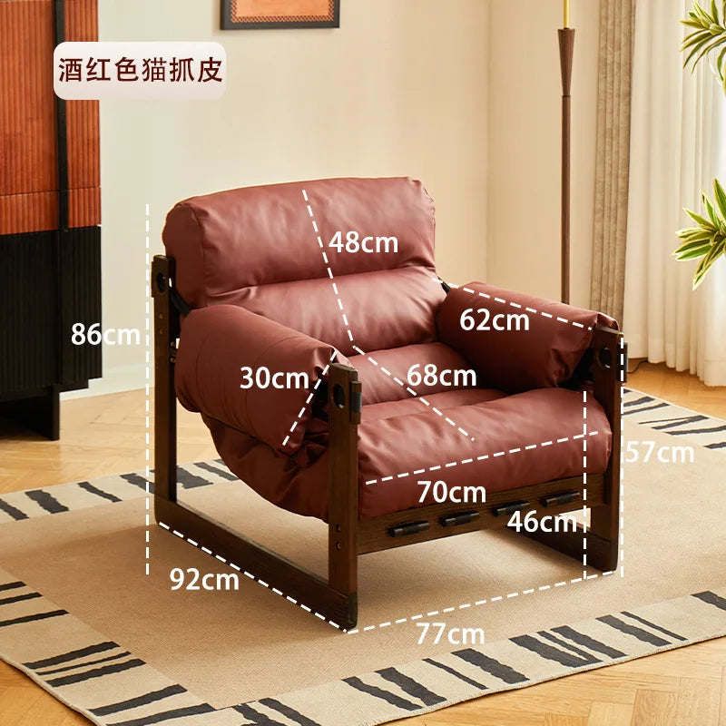 High-End Solid Wood Recliner Chair