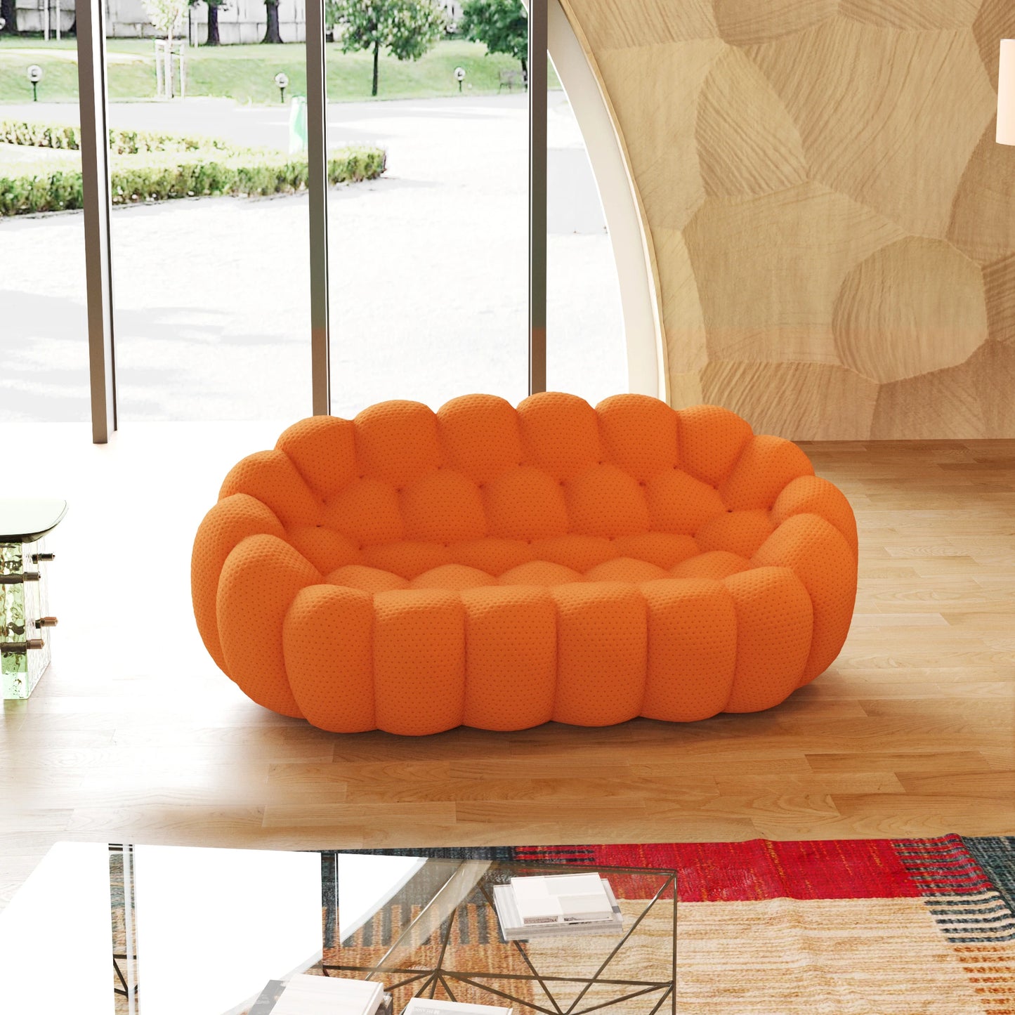 Modern Curved Bubble Loveseat