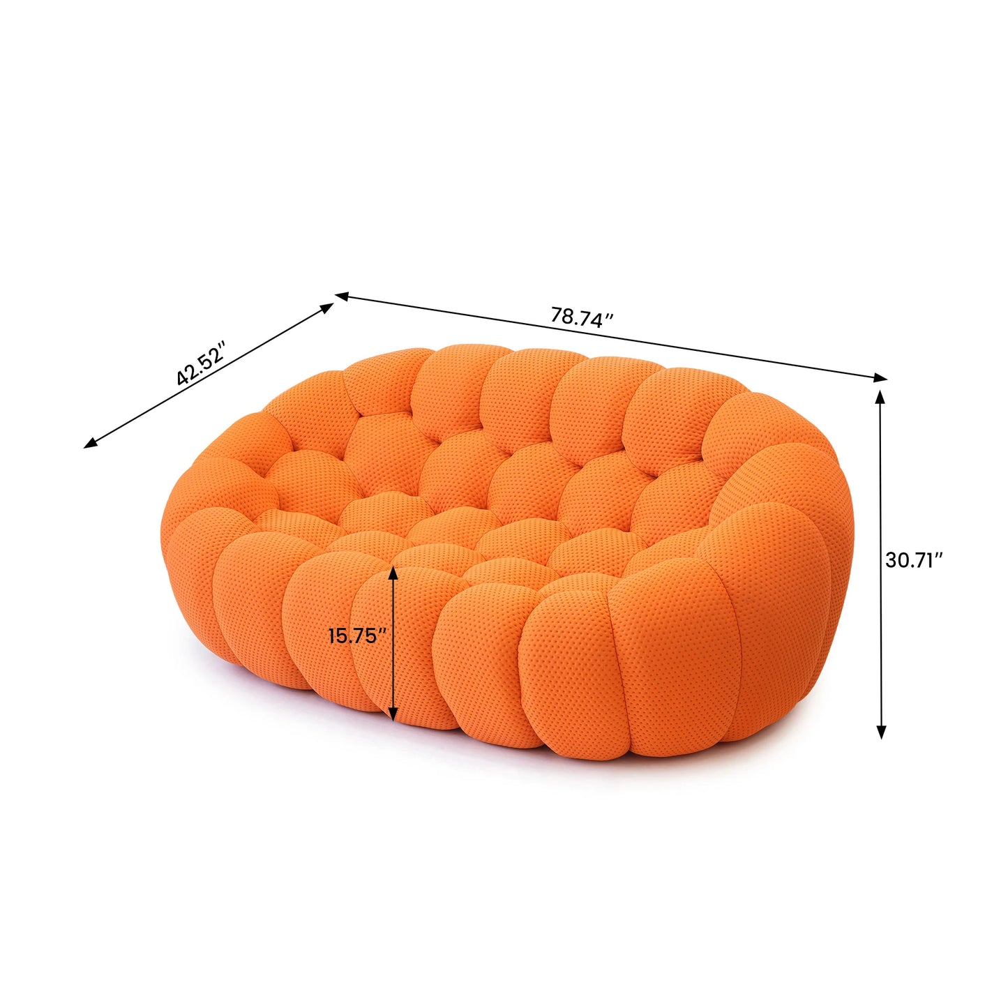 Modern Curved Bubble Loveseat