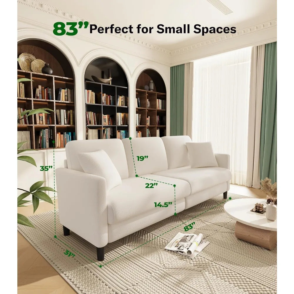 83" Teddy Fleece Loveseat with Tool-Free Setup