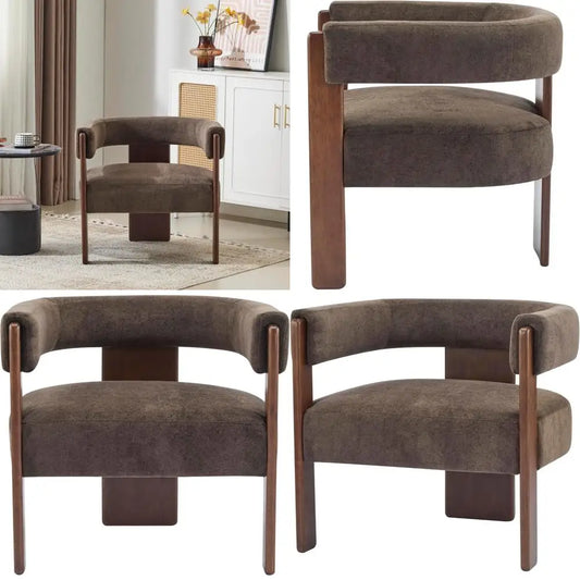 Modern Wooden Frame Velvet Accent Chair by Christopher Knight Home