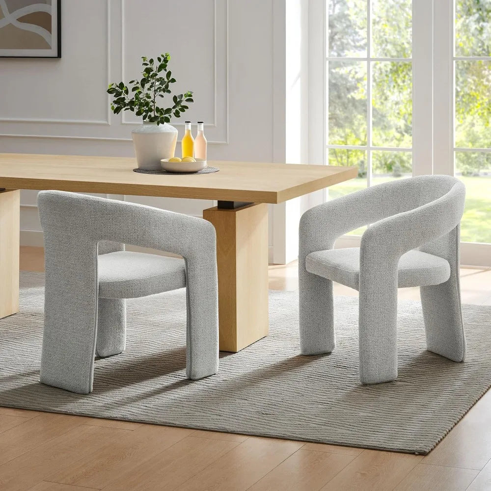 Oslo Barrel Open Back Dining Chair in Dove Gray – Fabric