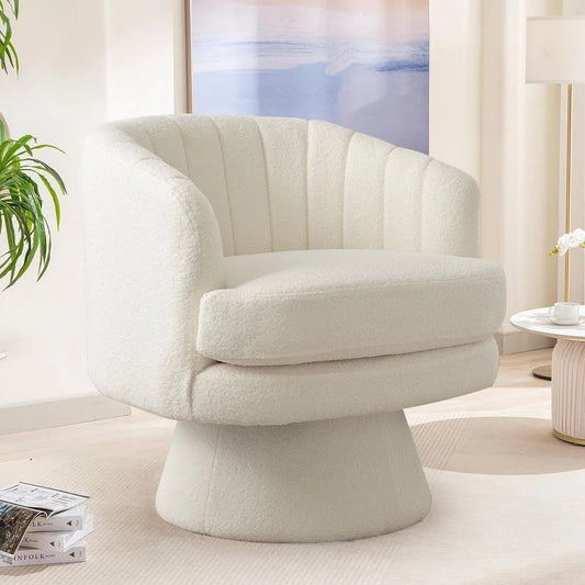 Modern 360 Degree Swivel Accent Chair with Armrest