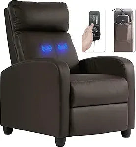 Modern Push-Back Recliner Chair with Lumbar Support
