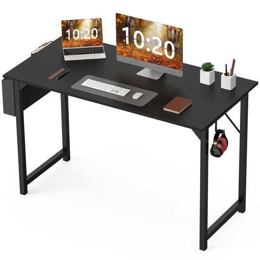 JHK Compact Computer Desk with Side Bag and Headphone Hook