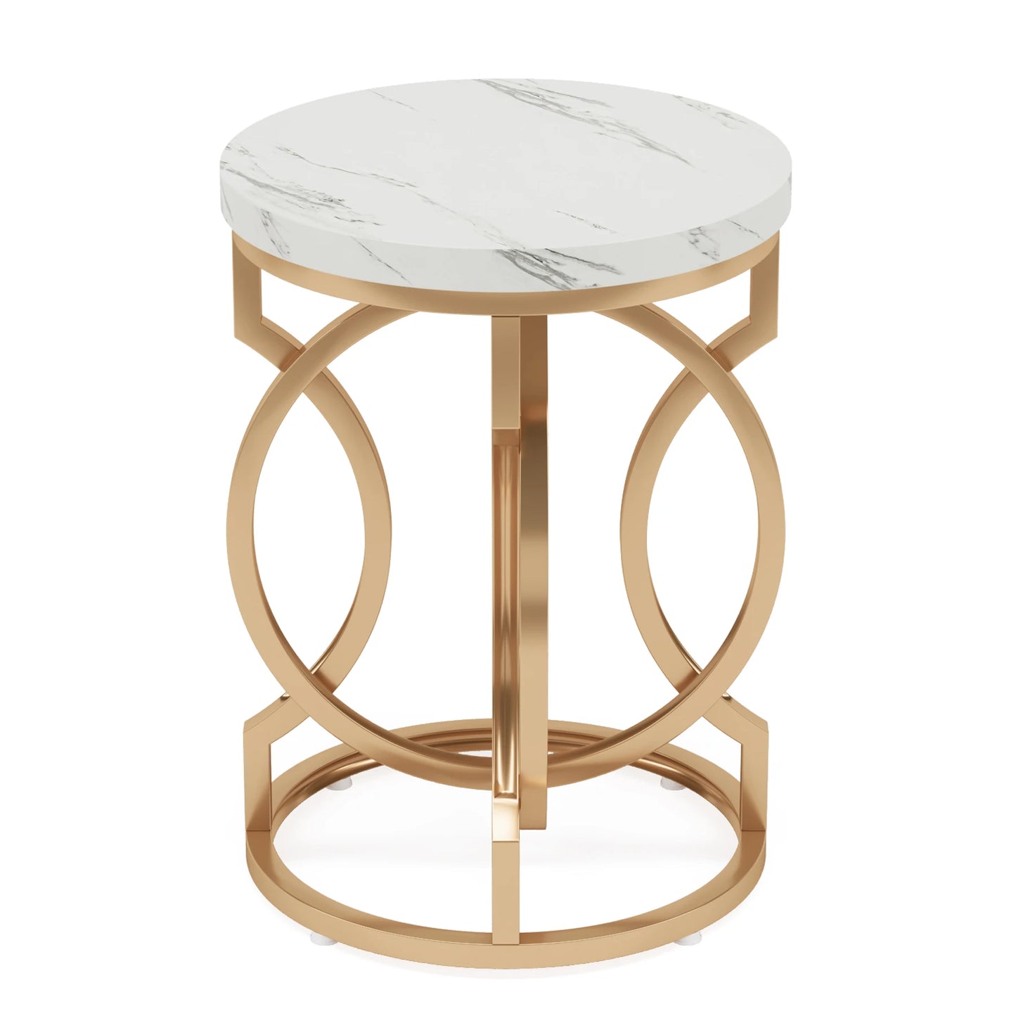 Tribesigns Modern Round End Table with Thick Wood Top, 20“