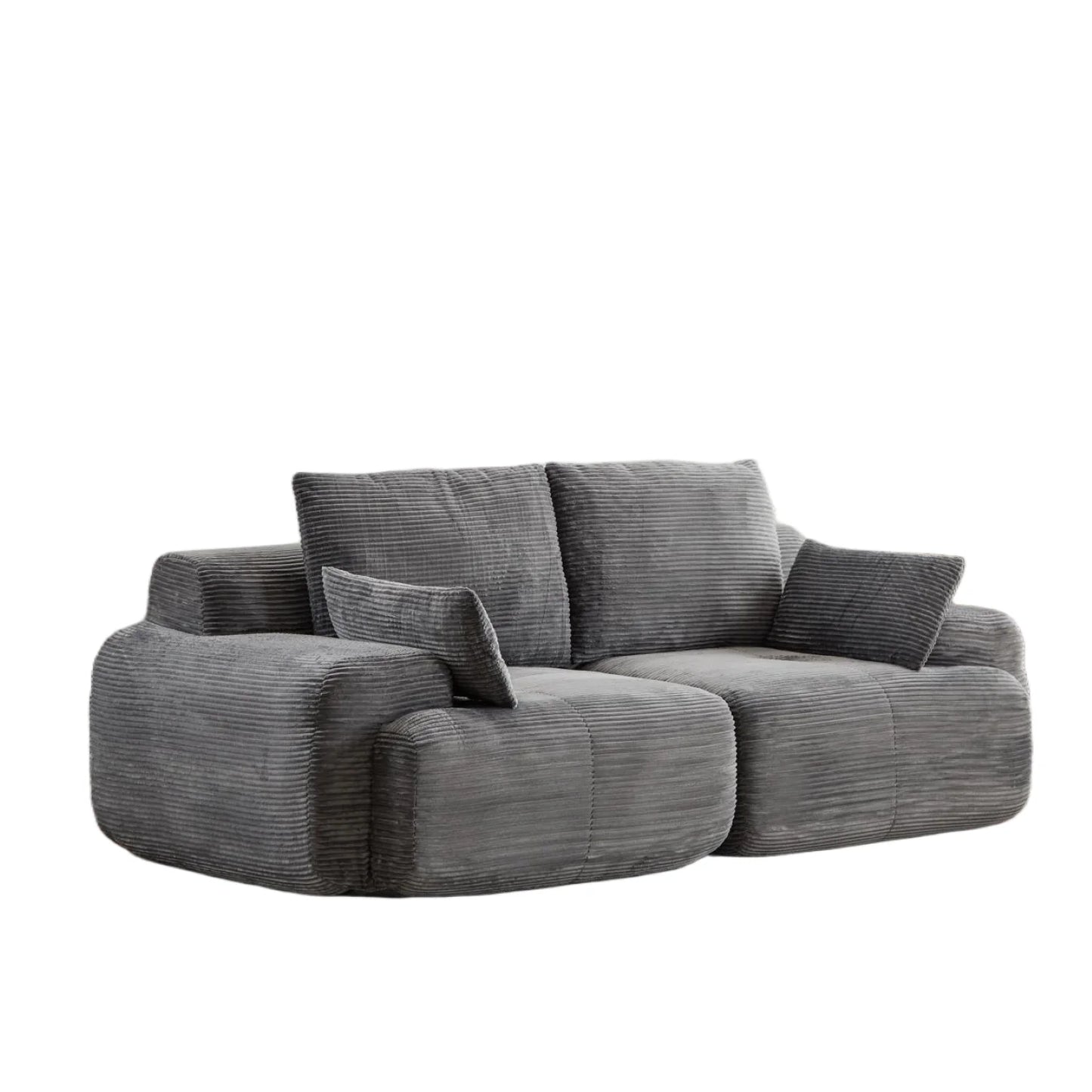 Modern Memory Foam Compressed 2-Seater Corduroy Sofa with No Assembly