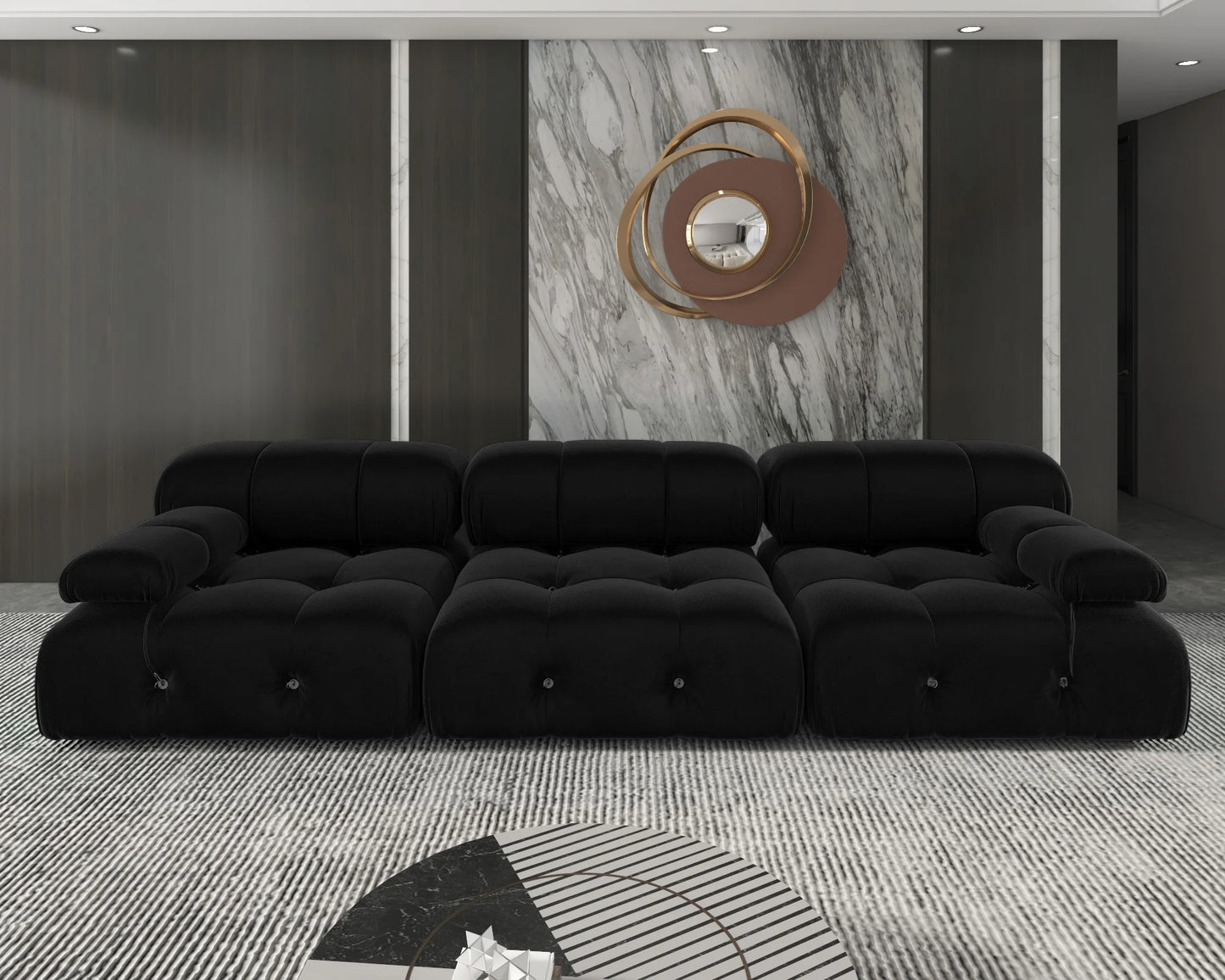 Minimalist Sectional Sofa with Ottoman