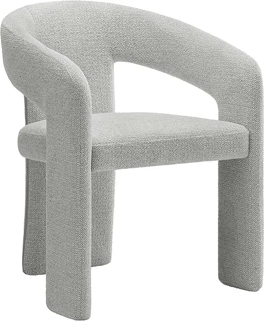 Oslo Barrel Open Back Dining Chair in Dove Gray – Fabric