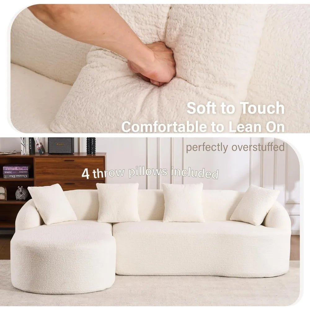 Modern Curved Oversized Sectional Sofa with Chaise