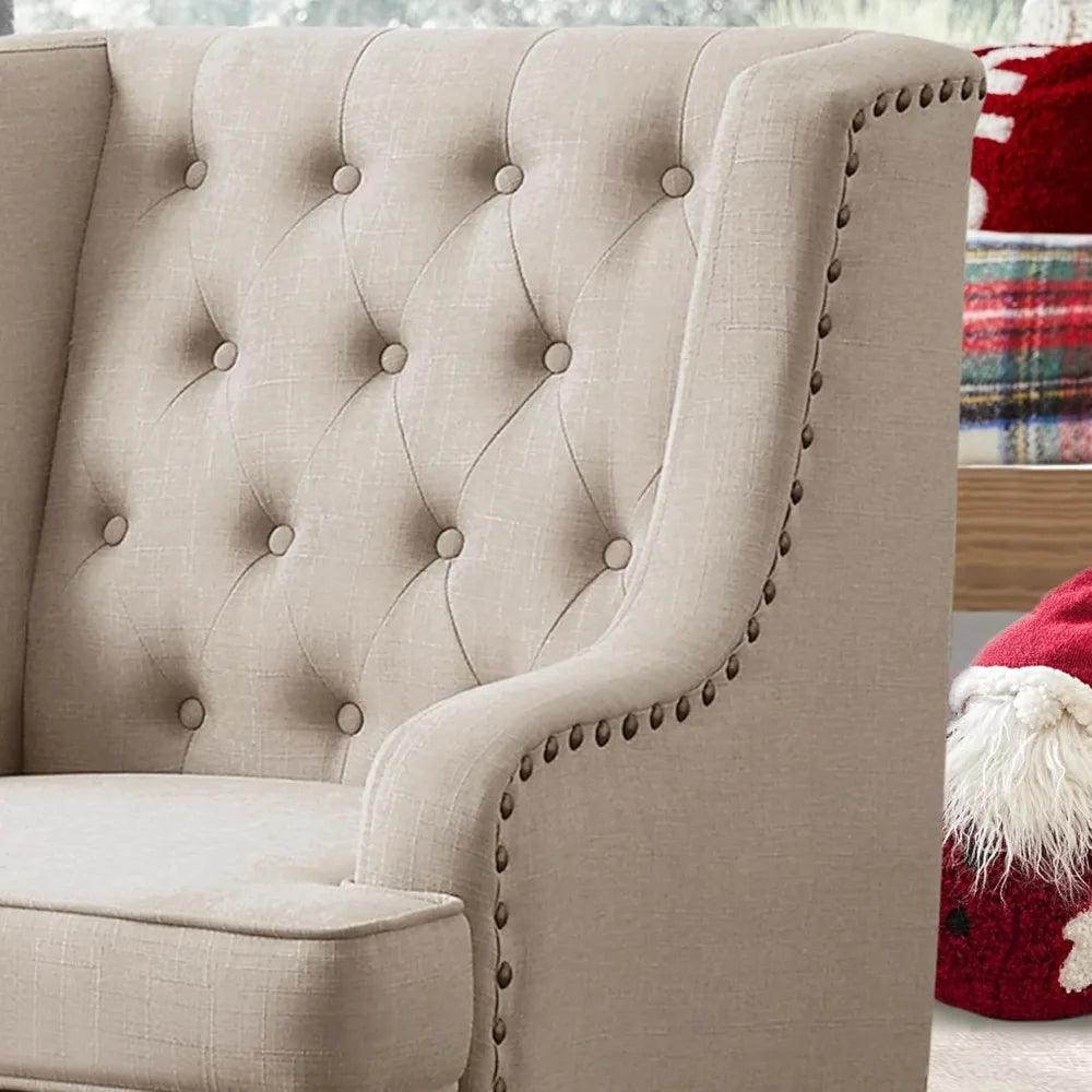 Amelia 29" Modern Upholstered Wingback Armchair