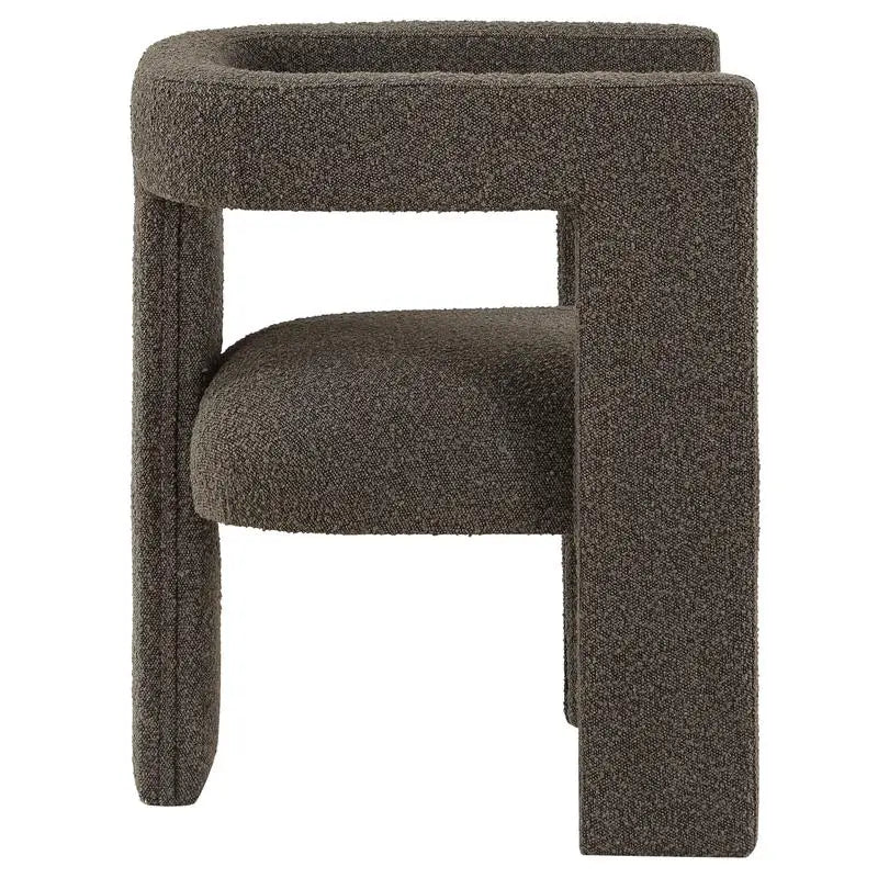 Chocolate Brown Boucle Upholstered Accent Chair