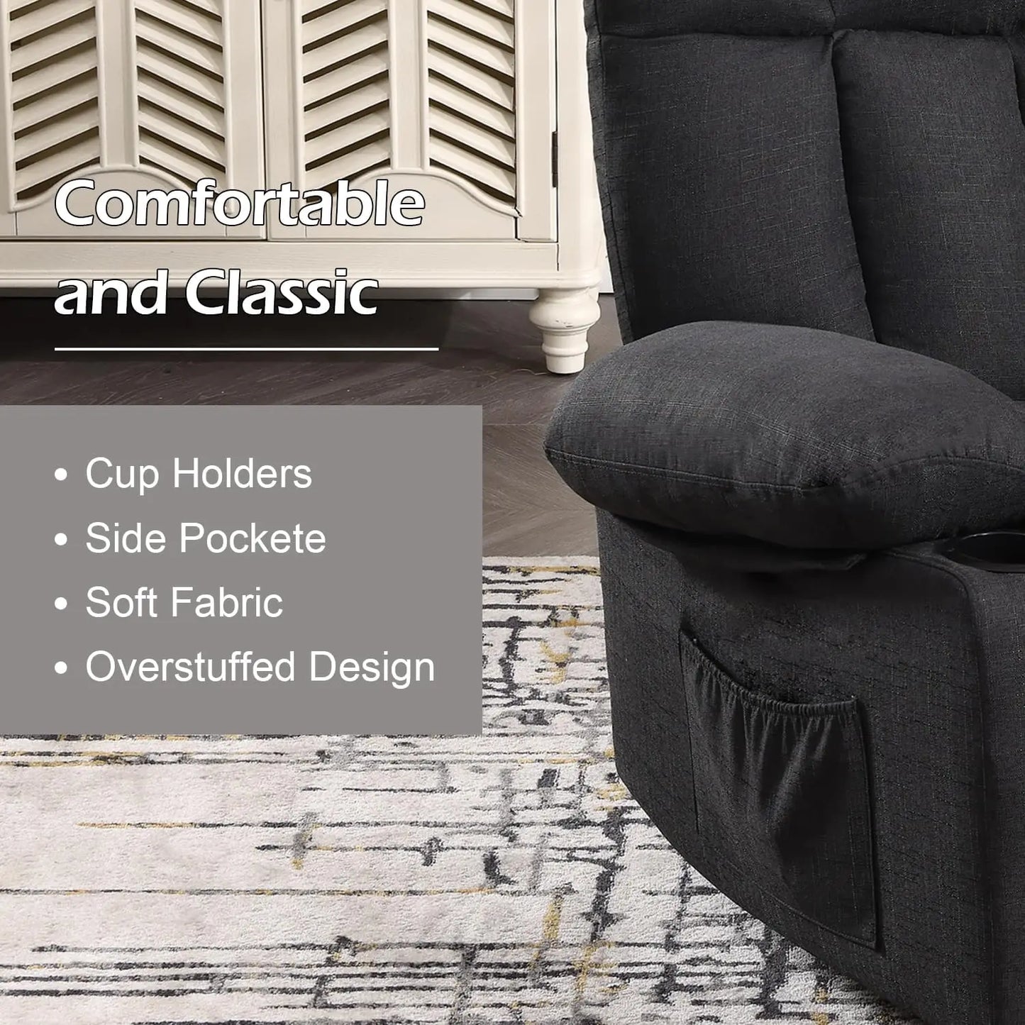 Massage Swivel Rocker Recliner with Heat and Vibration