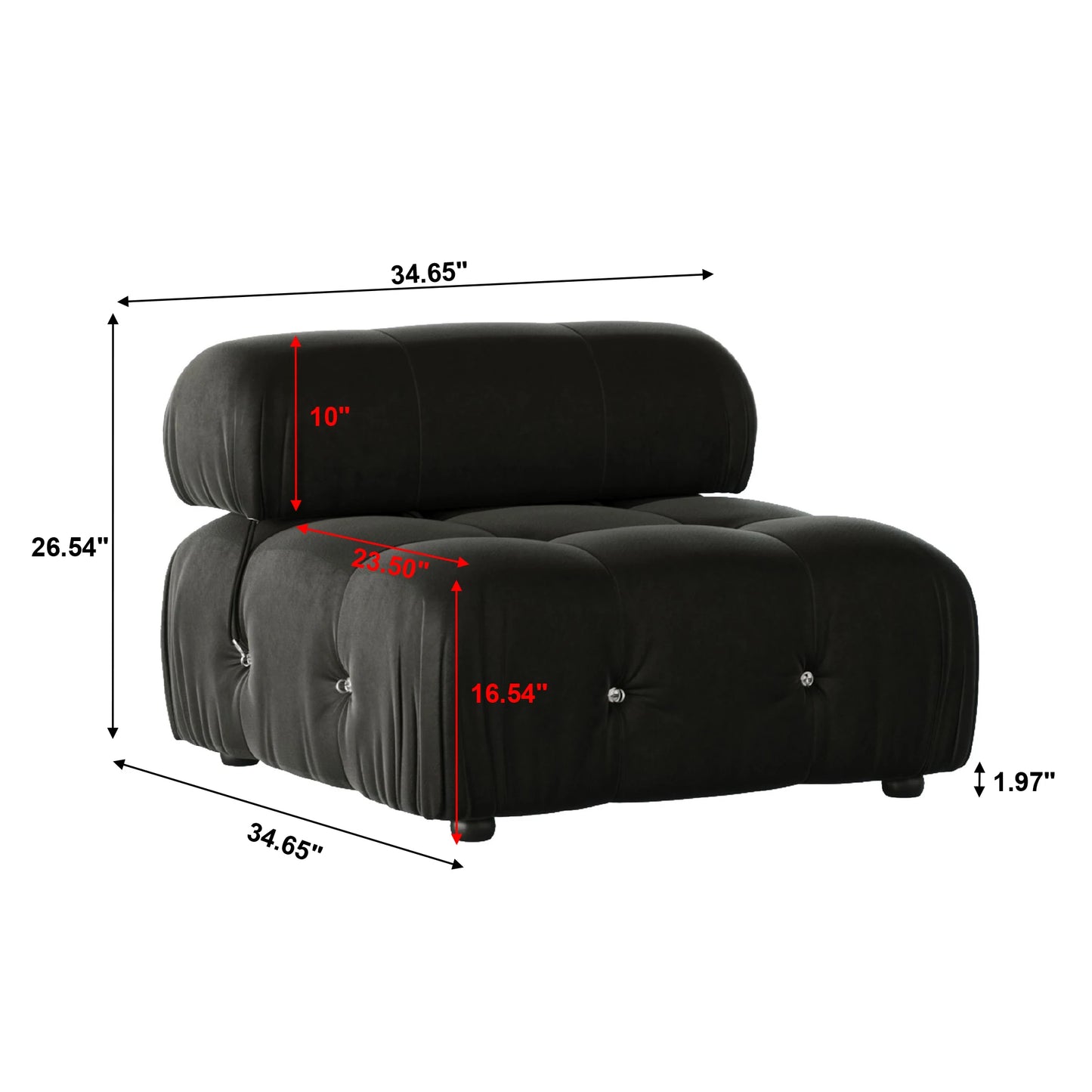 Minimalist Sectional Sofa with Ottoman