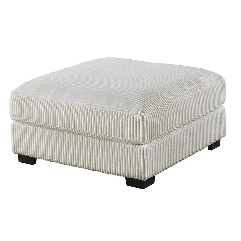 Beige 6-Piece Sectional Sofa Set with Corduroy Fabric, LAF Chair, Corner Wedge, RAF Chaise & 3 Armless Chairs