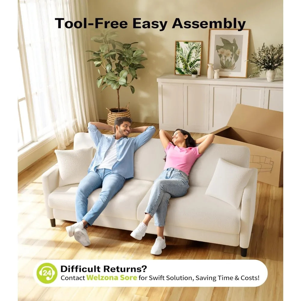 83" Teddy Fleece Loveseat with Tool-Free Setup