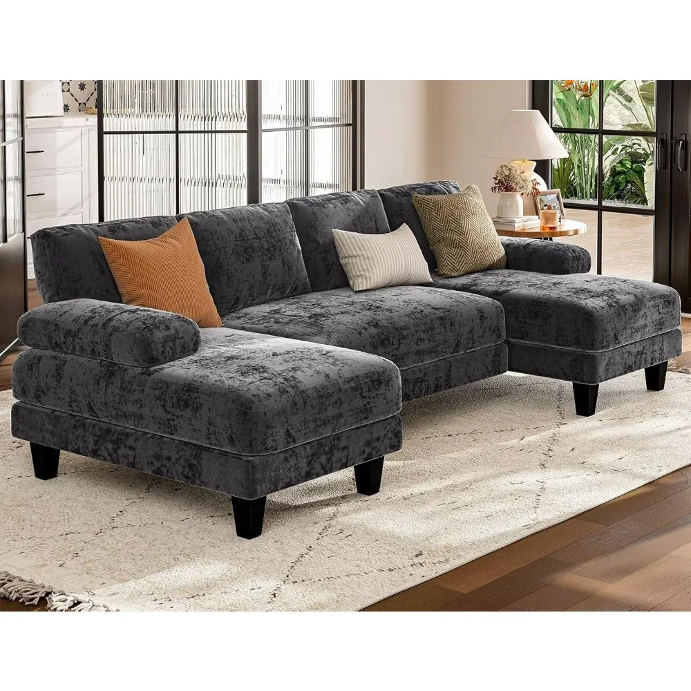 Txtin's 111" U-Shaped Sectional Couch with Double Chaise