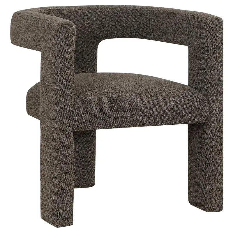 Chocolate Brown Boucle Upholstered Accent Chair