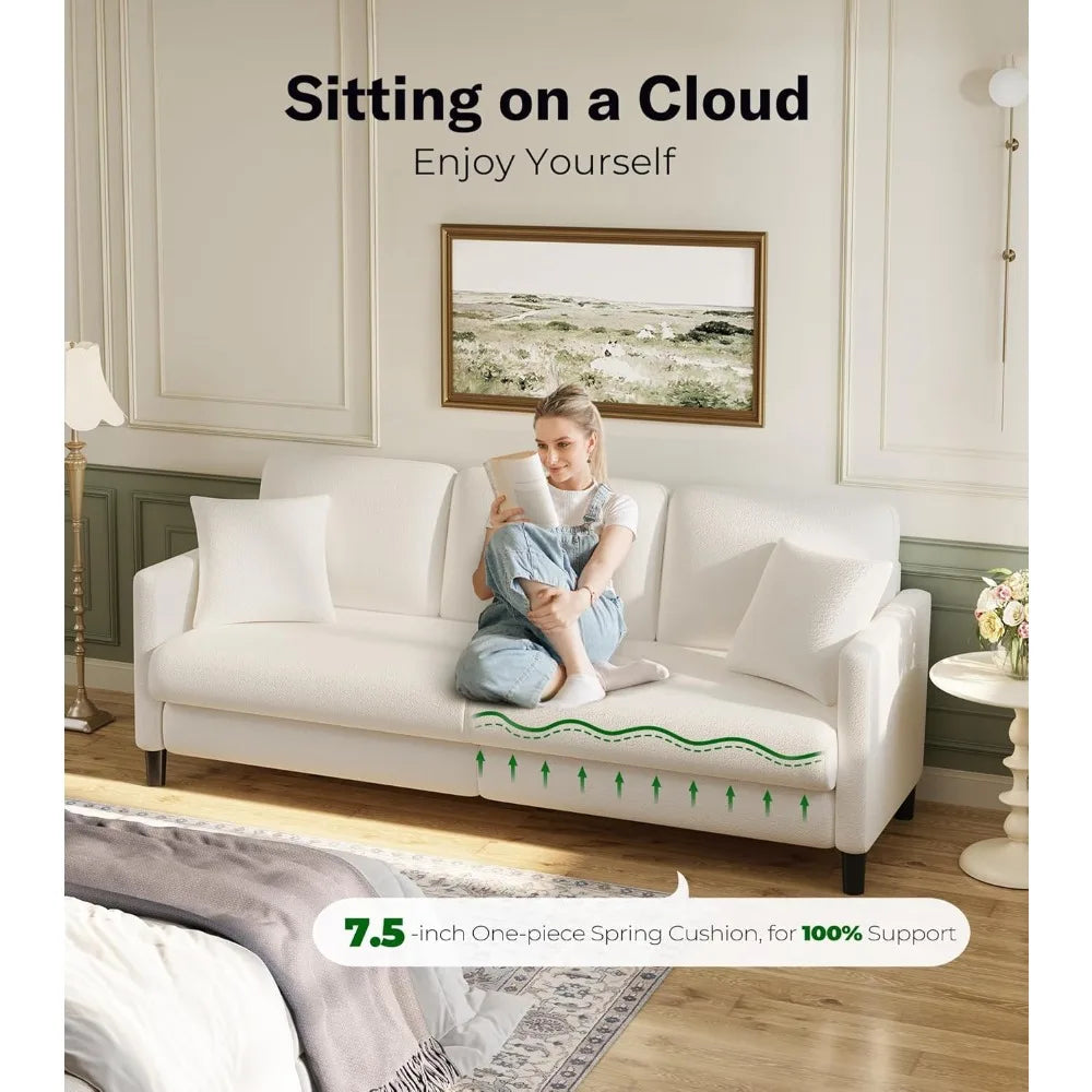 83" Teddy Fleece Loveseat with Tool-Free Setup