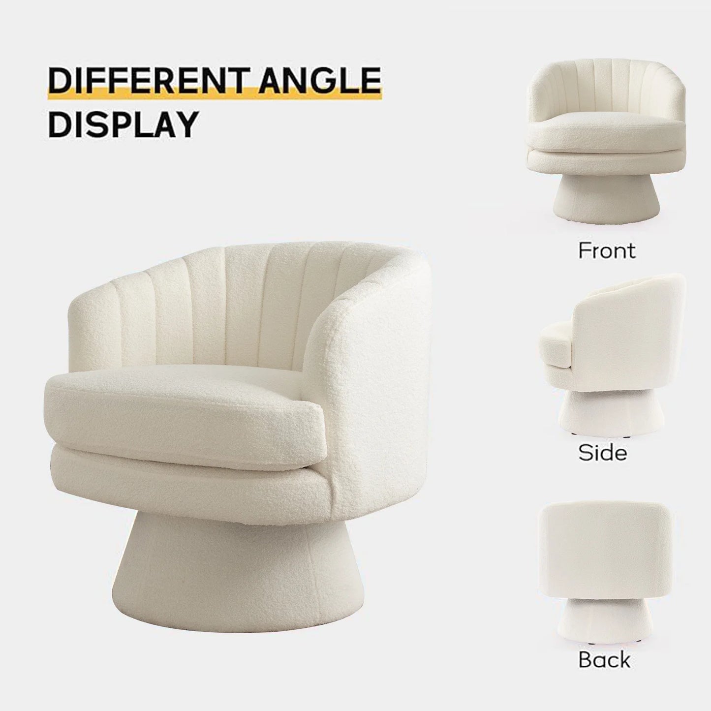 Modern 360 Degree Swivel Accent Chair with Armrest