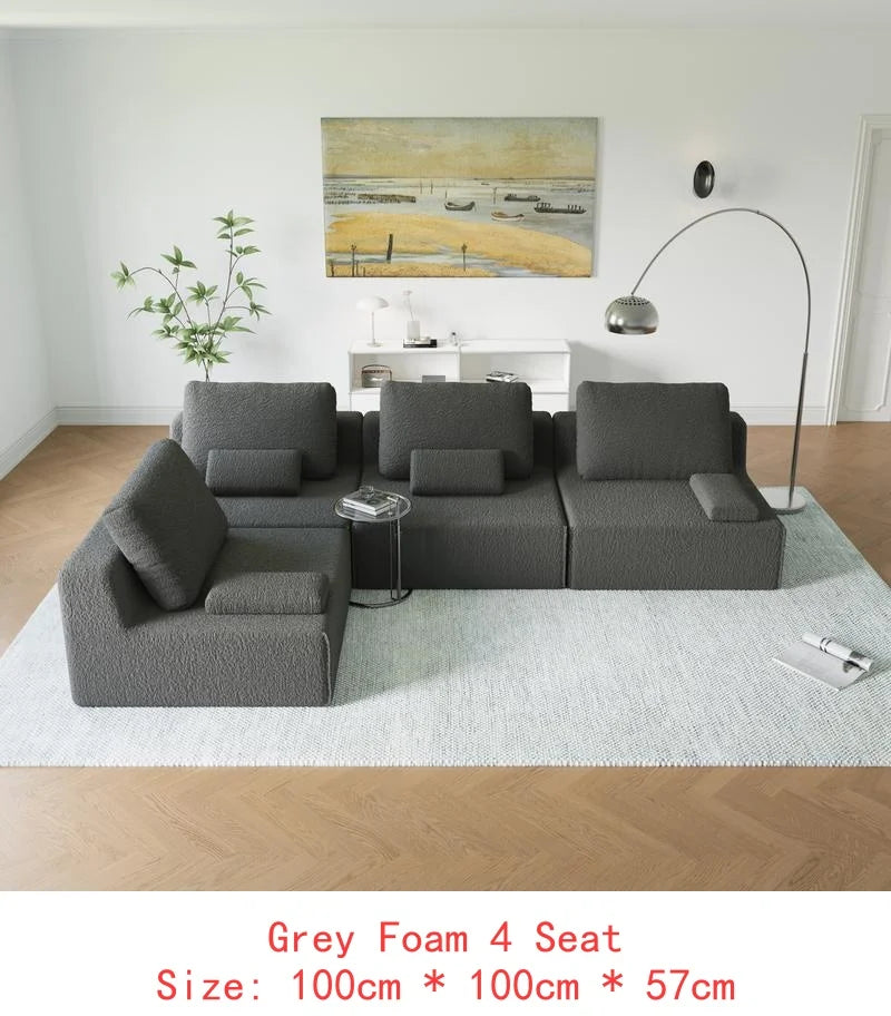 Oversized Boucle Modular Sectional Sofa