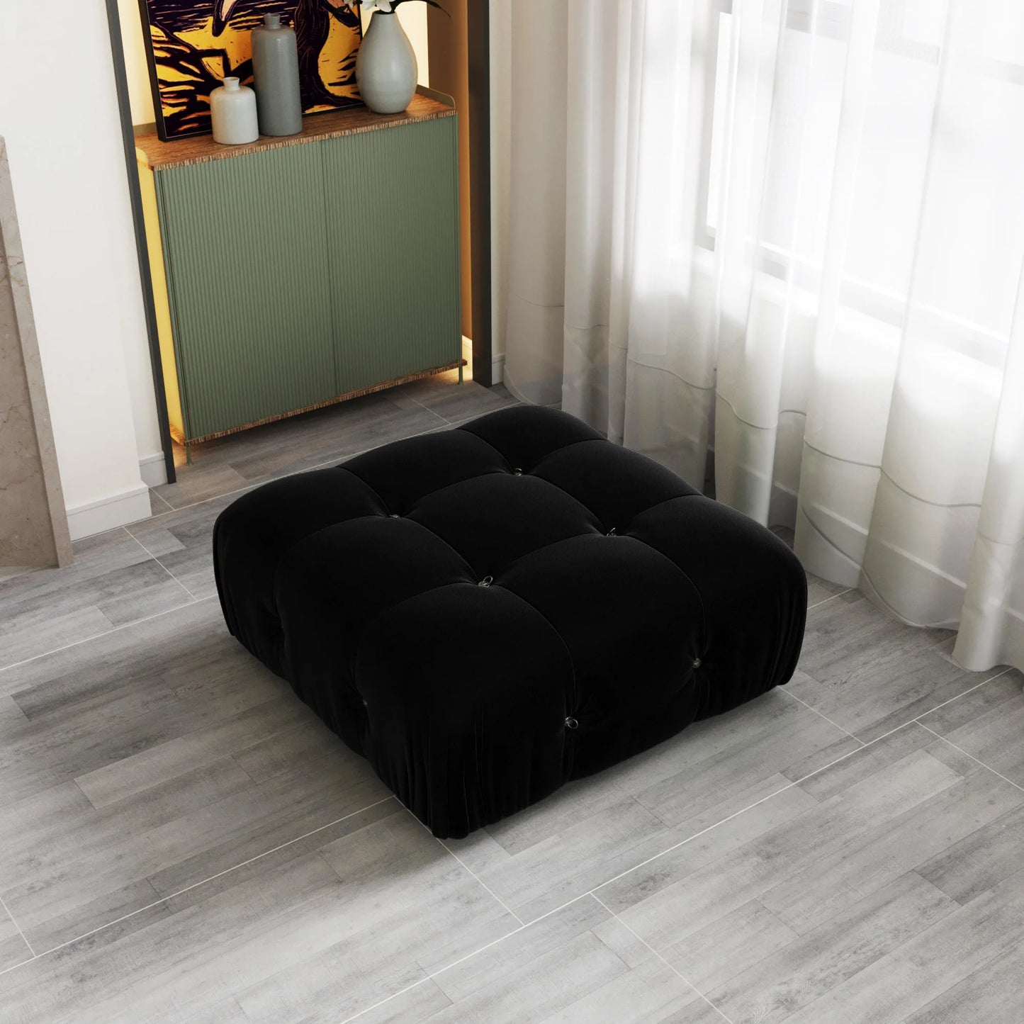 Minimalist Sectional Sofa with Ottoman