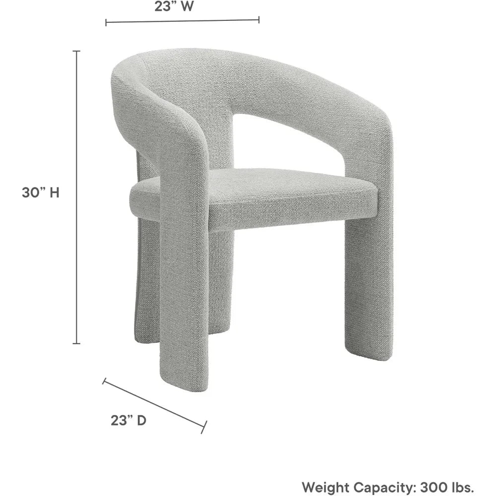 Oslo Barrel Open Back Dining Chair in Dove Gray – Fabric