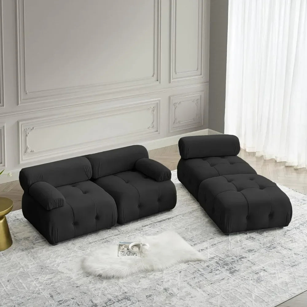 L Shaped Cloud Sectional Sofa with Ottoman