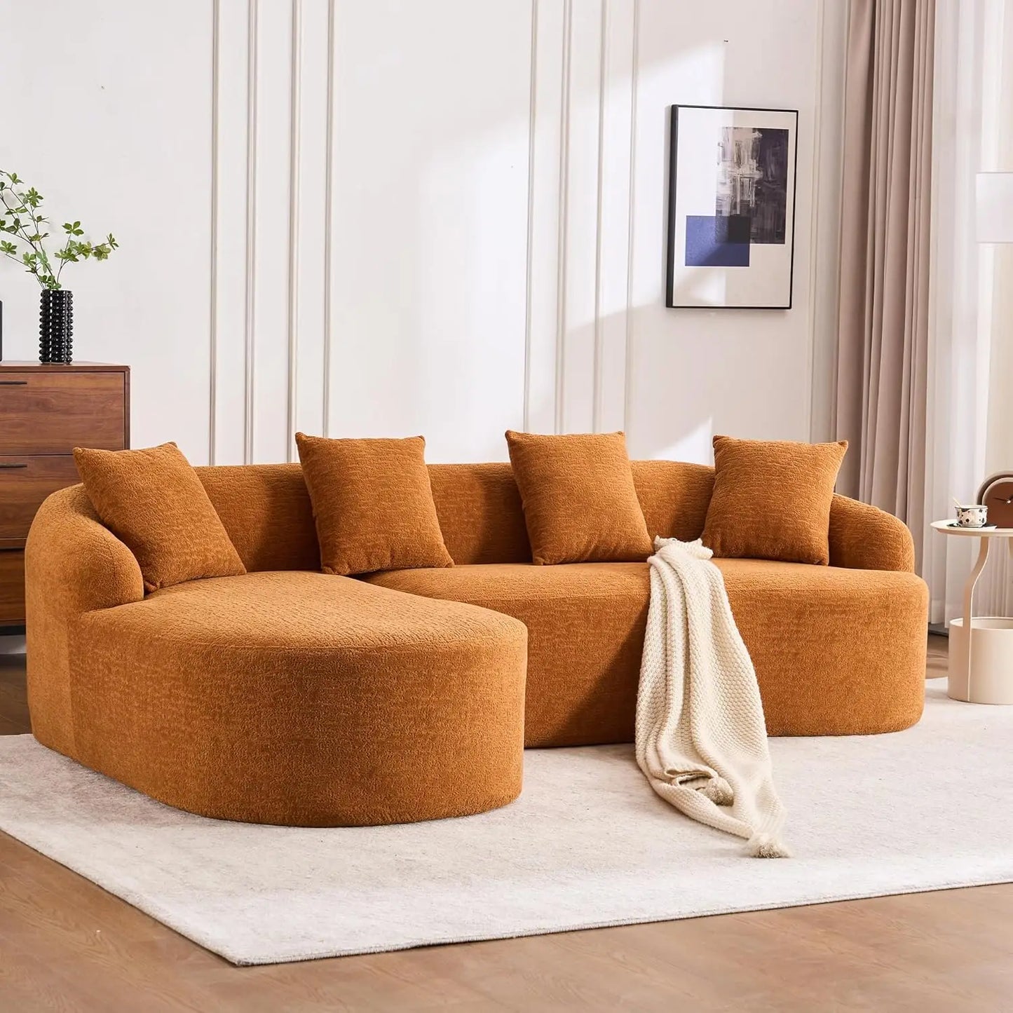 Modern Curved Oversized Sectional Sofa with Chaise