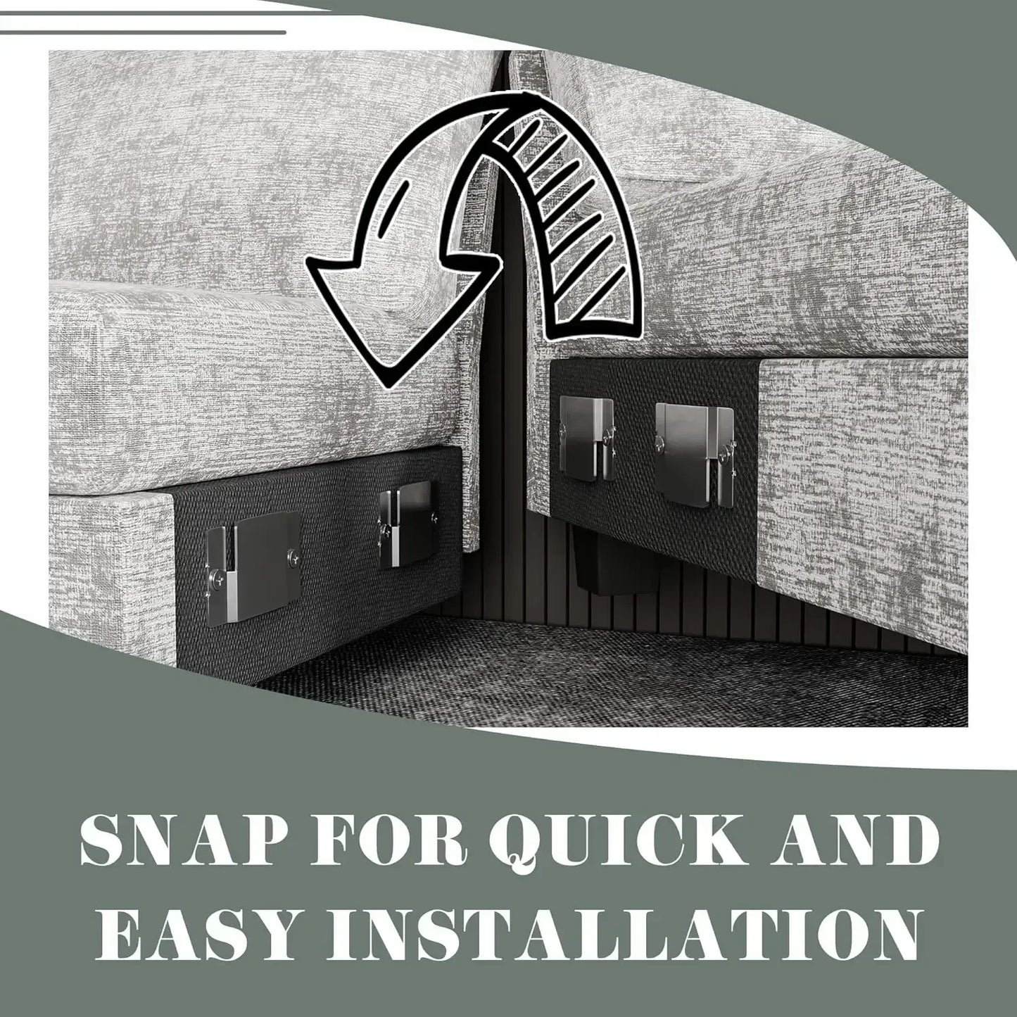 Modern U-Shaped Convertible Sectional Sofa with Double Chaise & Memory Foam