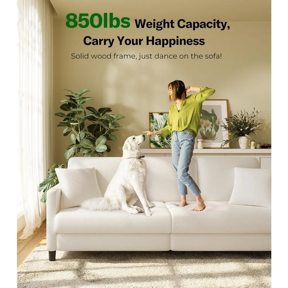 83" Teddy Fleece Loveseat with Tool-Free Setup