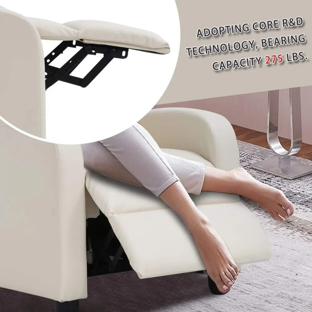 Modern Push-Back Recliner Chair with Lumbar Support
