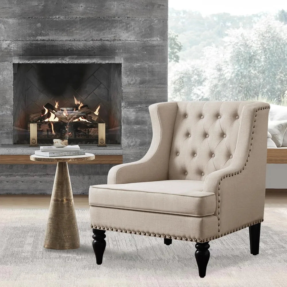 Amelia 29" Modern Upholstered Wingback Armchair