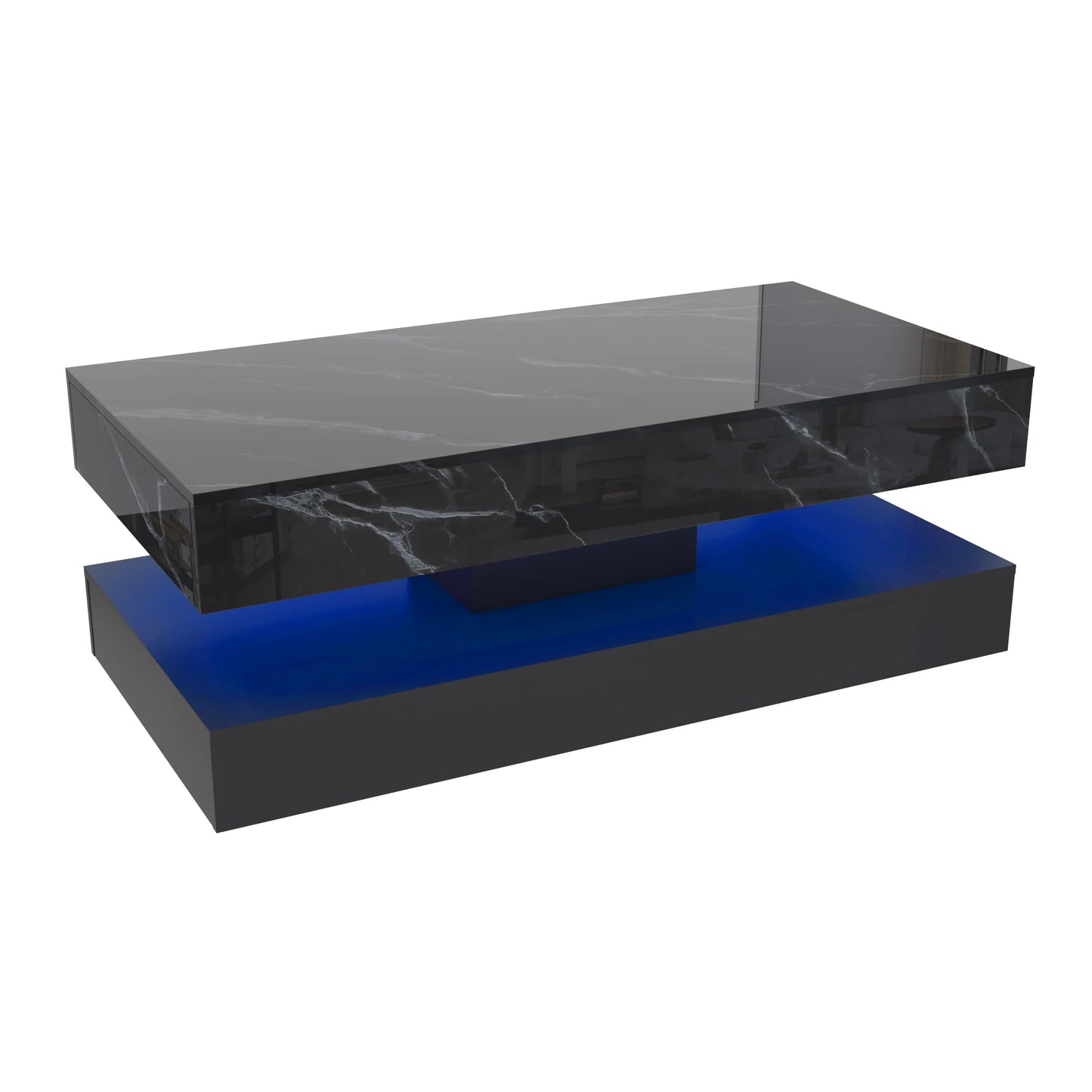 Modern Stylish Coffee Table with LED lights and 2 Storage Drawers