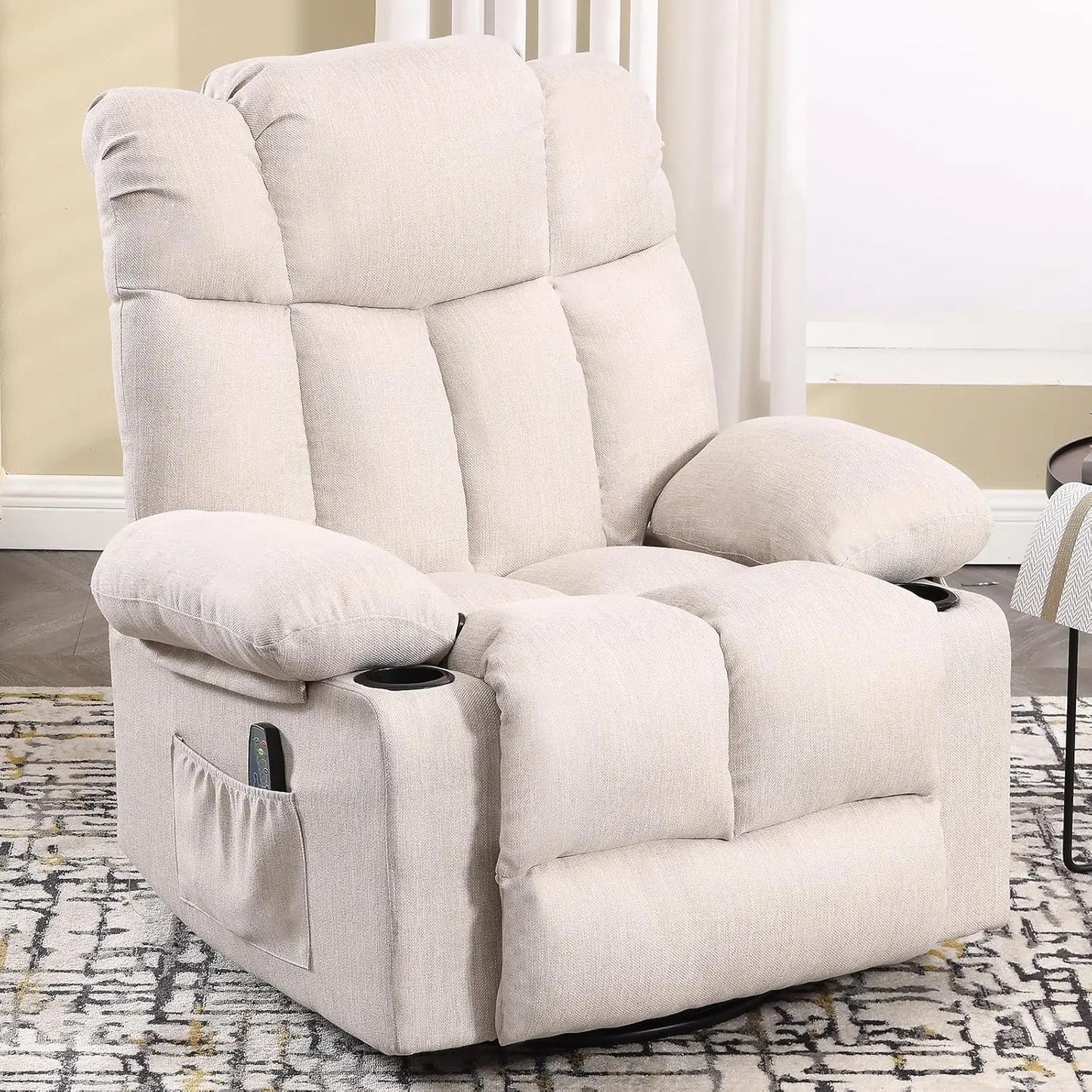 Massage Swivel Rocker Recliner with Heat and Vibration