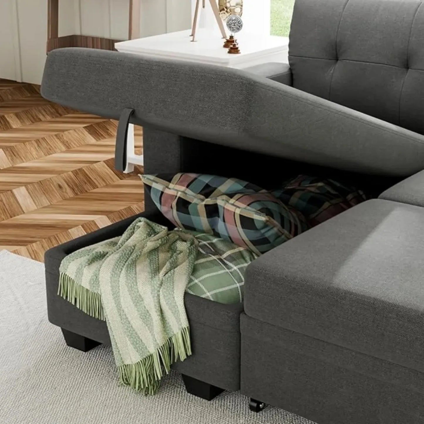 Reversible Convertible Sleeper Sofa with Storage Chaise