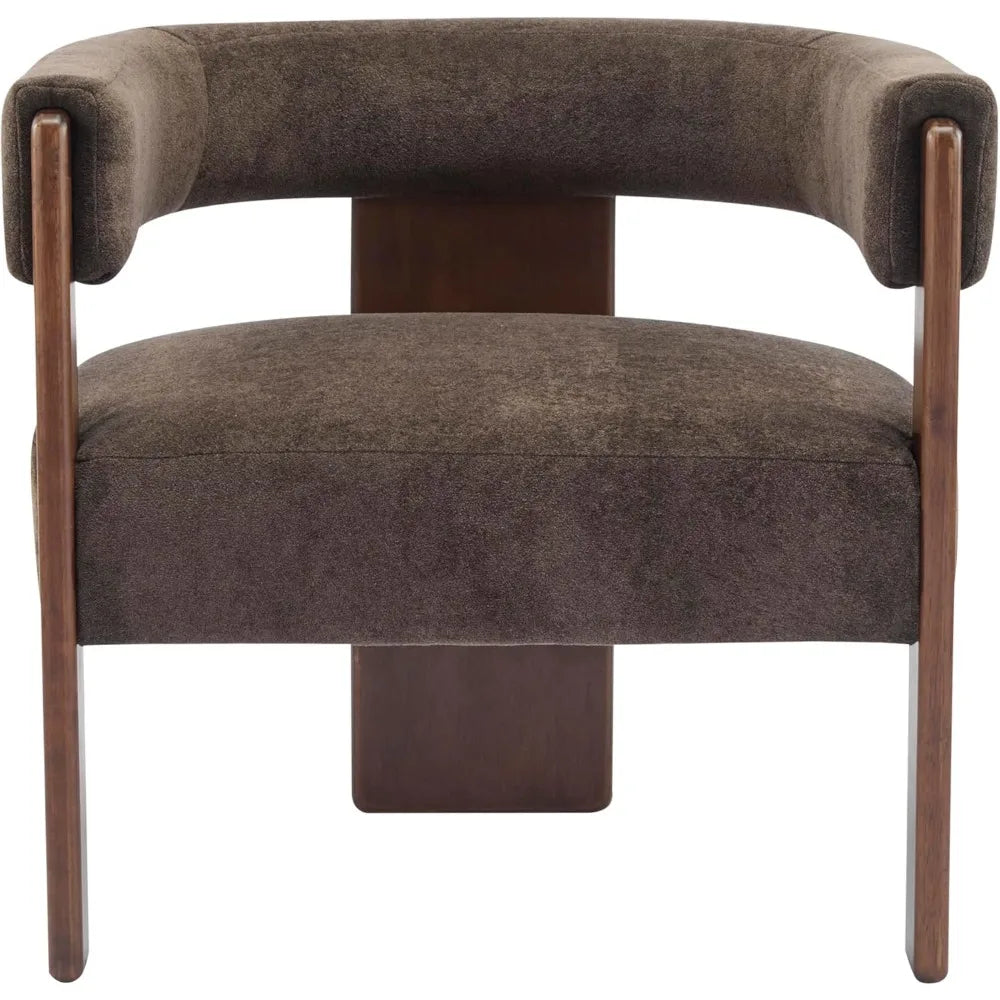 Modern Wooden Frame Velvet Accent Chair by Christopher Knight Home