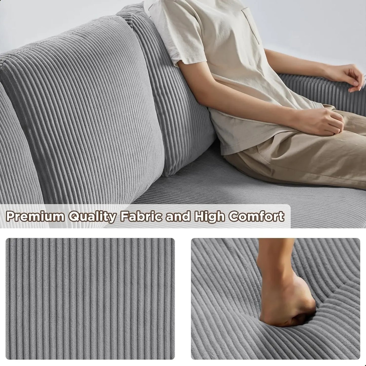 80” Convertible L-shaped Sleeper Sofa with Bookshelves and USB Charging Port