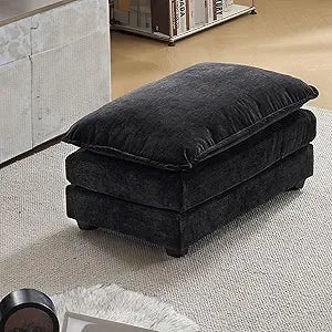 Modern 87" Convertible Sectional L-Shaped Sofa with Deep Seats and Ottoman